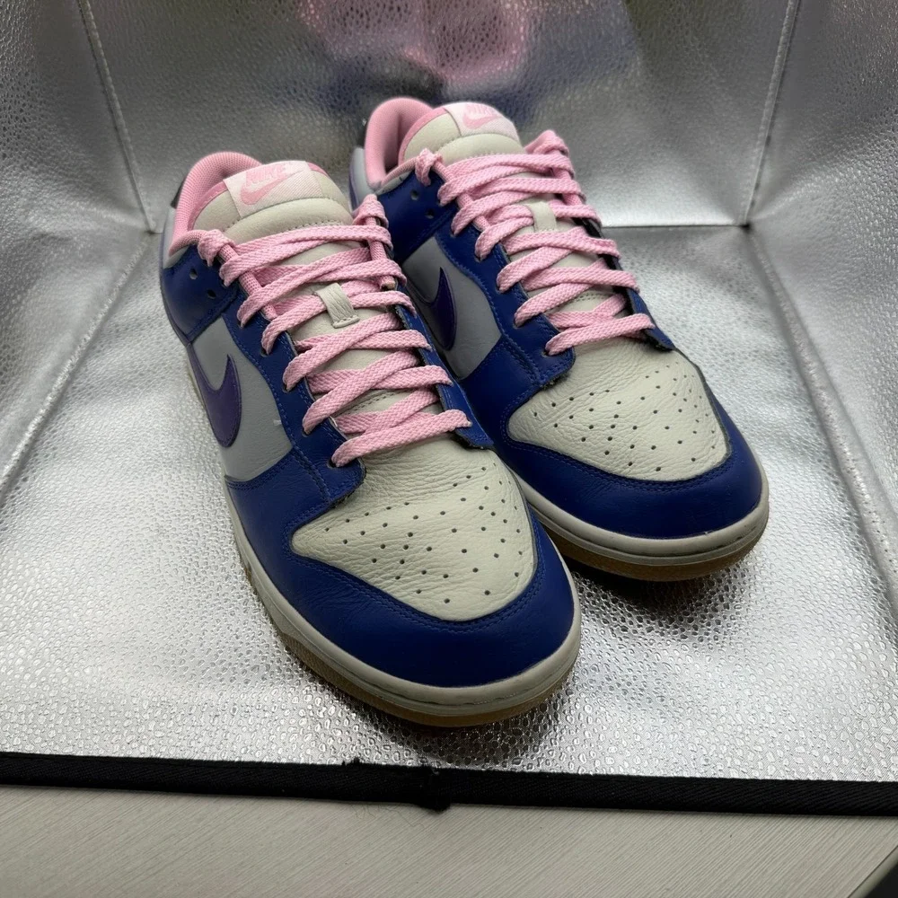 Size 13 Nike Dunk Low Retro ID By Blue White Womens Lace-Up Sneakers‎ FV9524-900